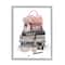 Stupell Industries Fashion Bookstack Purse Perfume Pink Glam Design Framed Wall Art